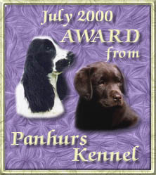 Award frn Panhur's Kennel